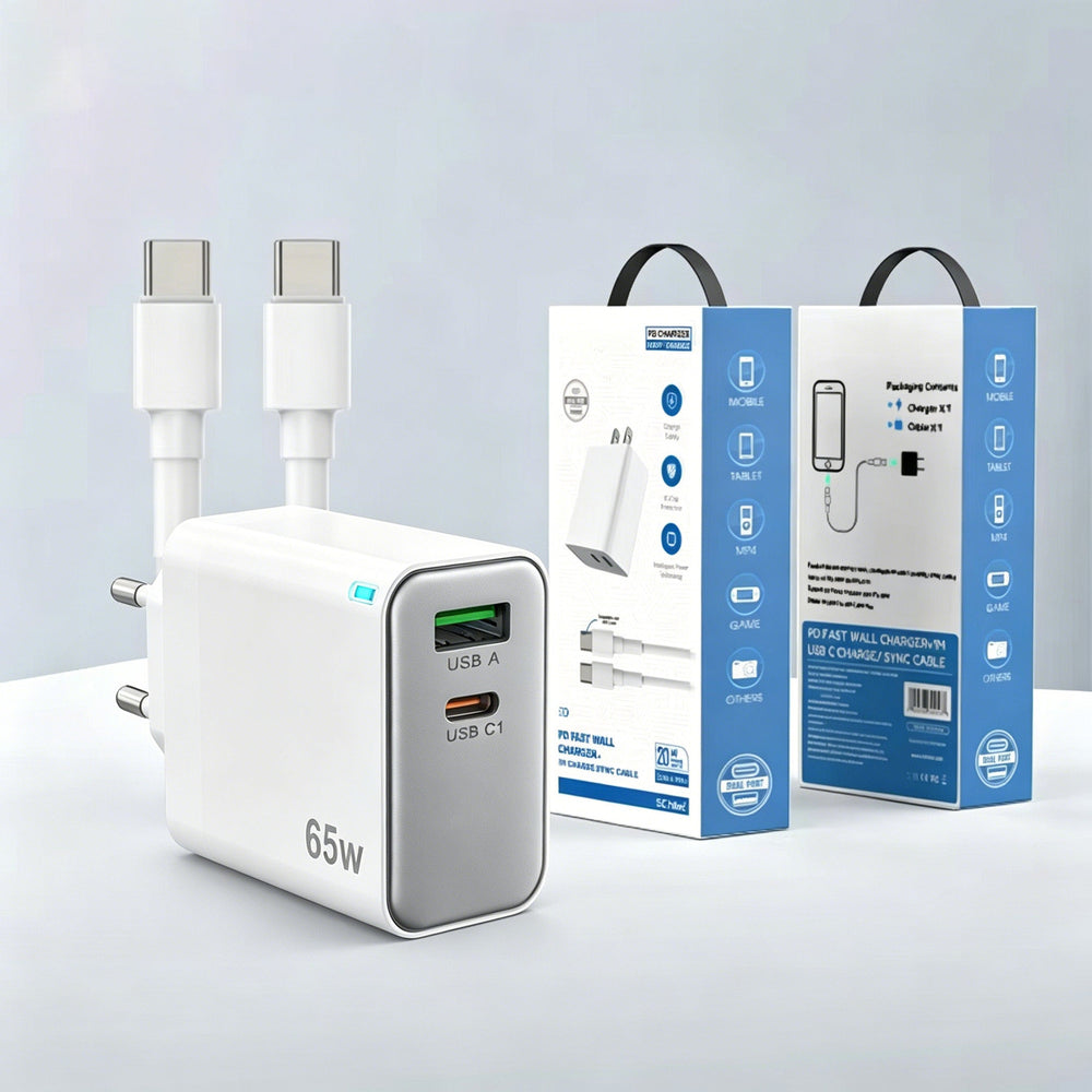 65W GaN USB-C oplader: één laadset voor telefoon en laptop