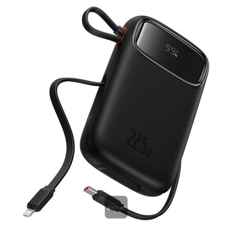Baseus 10.000mAh powerbank in zwart: slim meenemen voor dagelijks gebruik
