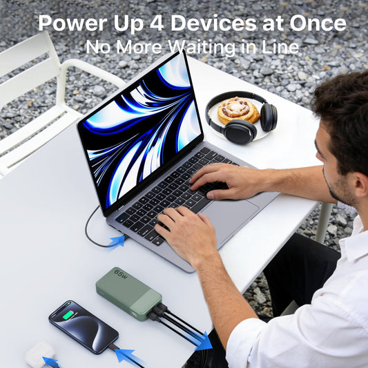 NOBIS 20.000mAh Powerbank 65W – Snelladen voor Laptop & Telefoon met Digitaal Display - Samen K&R