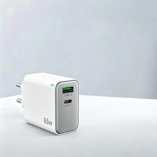 Samen K&R 65W GaN USB-C Oplader – Dual USB-C PD Snellader - Samen K&R